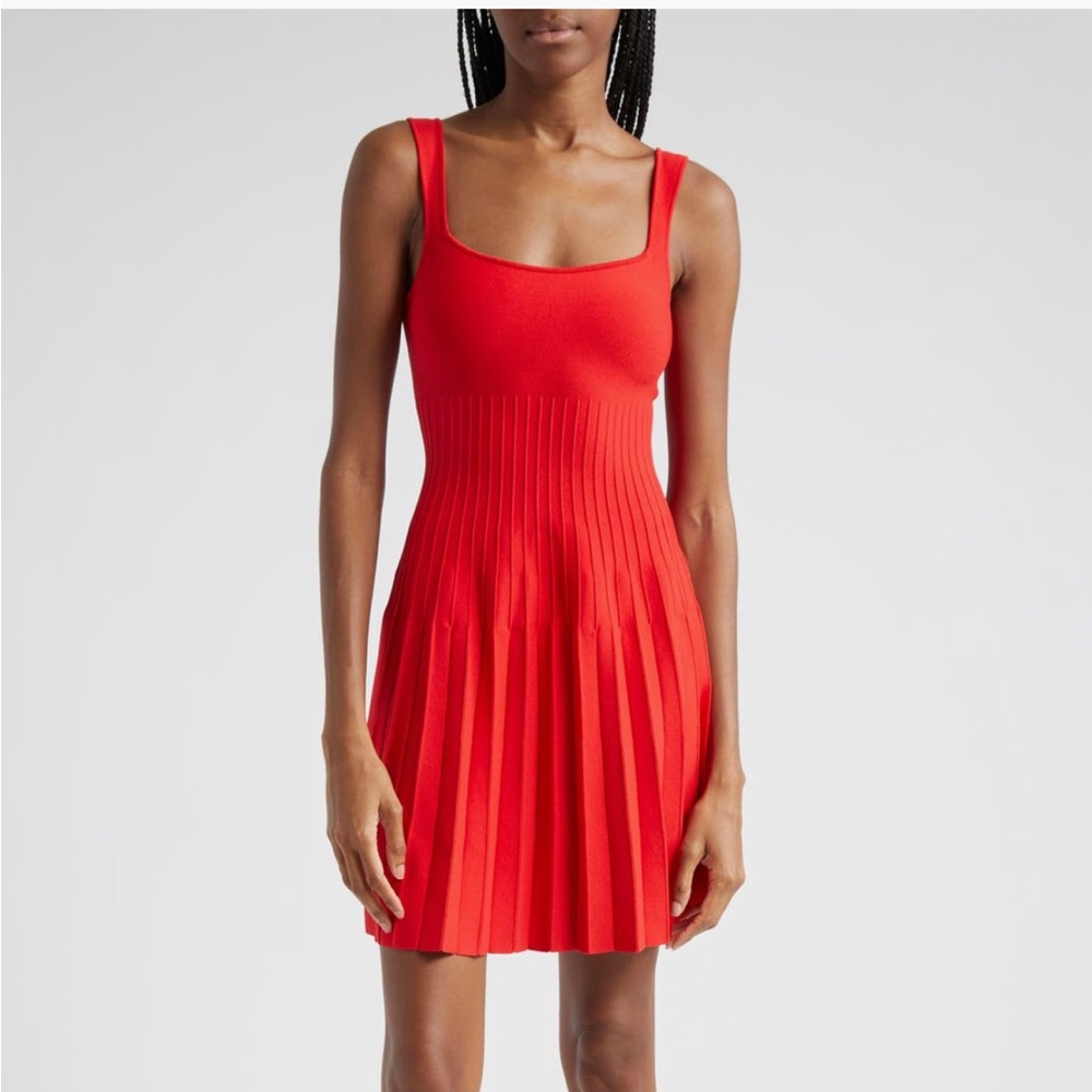 Staud Mini Ellison Dress Red Rose